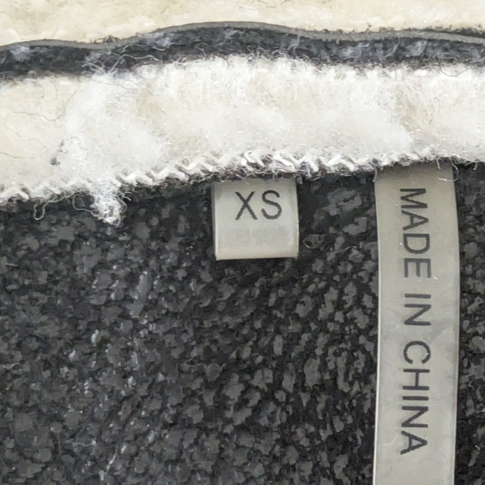 T Tahari Bias Zip Winter Vest Fur Faux Suede Winter Warm Sherpa Size XS Black - Picture 15 of 16